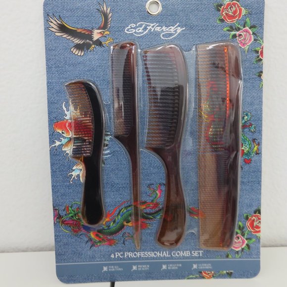 (#K-1) Ed Hardy 4 pc Professional Comb Set - Picture 2 of 4